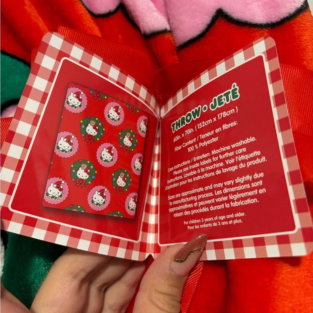 Red Hello Kitty Christmas Blanket